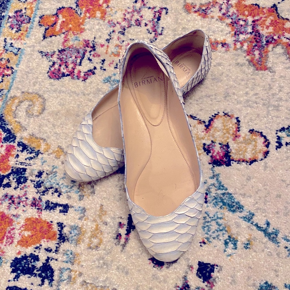 Alexandre Birman Julita ballerina flat blue python